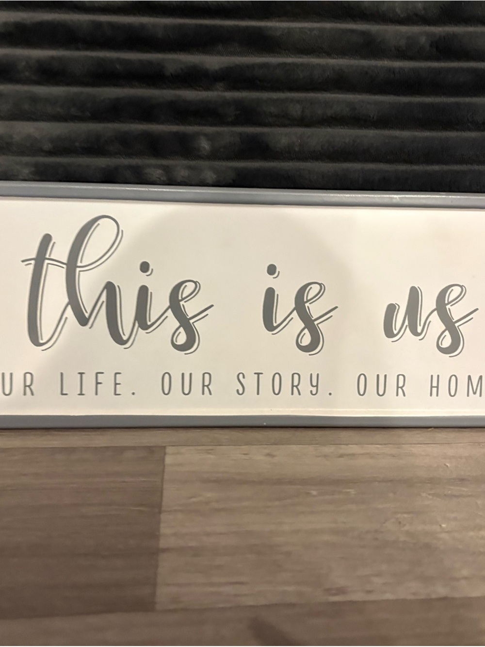 Kirklands "This Is Us" Wall Sign - White and Gray Script - Picture 2 of 3